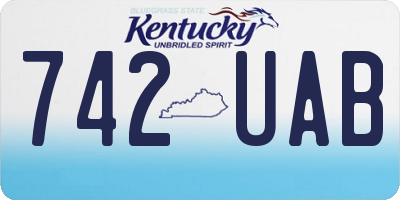 KY license plate 742UAB