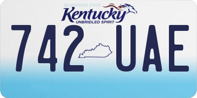 KY license plate 742UAE