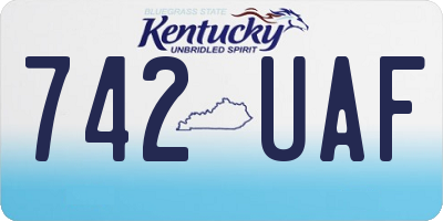 KY license plate 742UAF