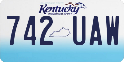 KY license plate 742UAW