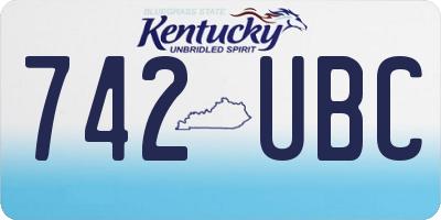 KY license plate 742UBC