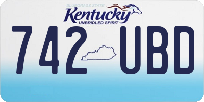 KY license plate 742UBD