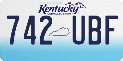 KY license plate 742UBF