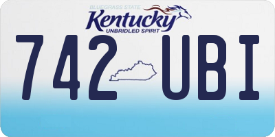 KY license plate 742UBI