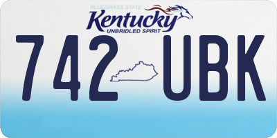 KY license plate 742UBK
