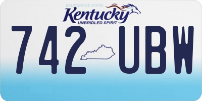 KY license plate 742UBW