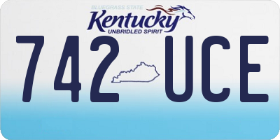 KY license plate 742UCE