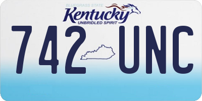 KY license plate 742UNC