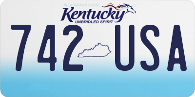 KY license plate 742USA