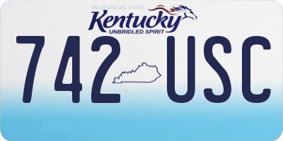 KY license plate 742USC