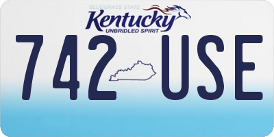 KY license plate 742USE