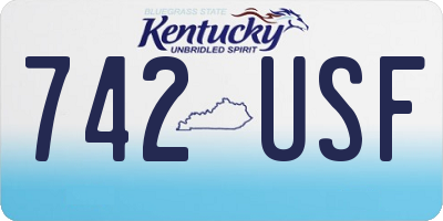 KY license plate 742USF