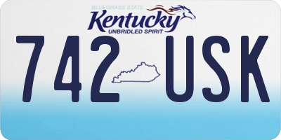 KY license plate 742USK