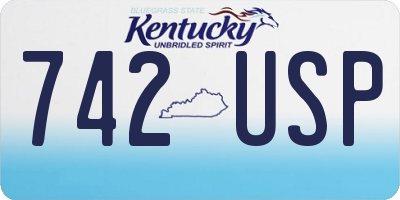 KY license plate 742USP