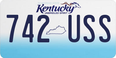 KY license plate 742USS