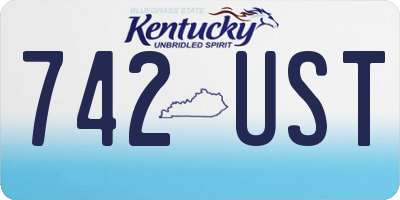 KY license plate 742UST