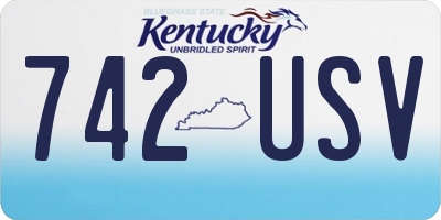 KY license plate 742USV