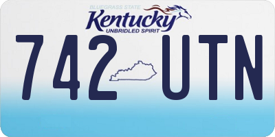 KY license plate 742UTN