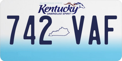 KY license plate 742VAF