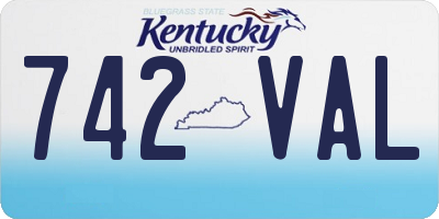 KY license plate 742VAL