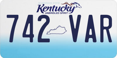 KY license plate 742VAR