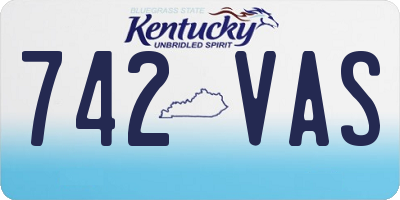 KY license plate 742VAS