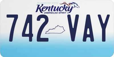 KY license plate 742VAY