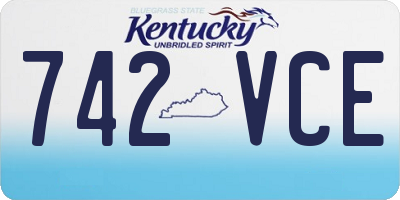 KY license plate 742VCE