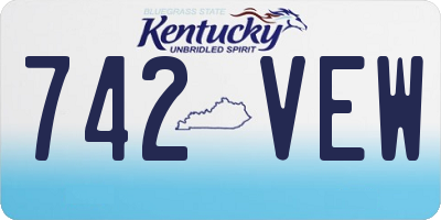 KY license plate 742VEW