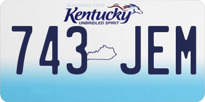 KY license plate 743JEM