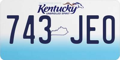 KY license plate 743JEO