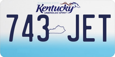 KY license plate 743JET
