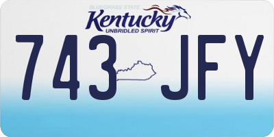 KY license plate 743JFY