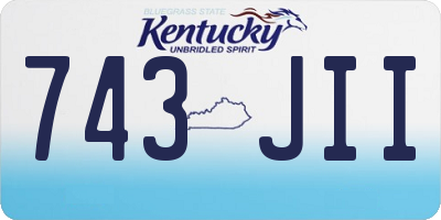 KY license plate 743JII
