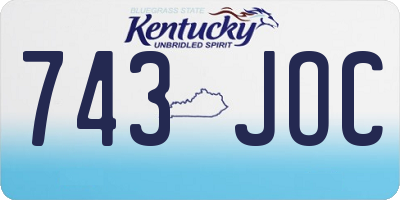 KY license plate 743JOC