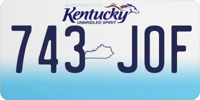 KY license plate 743JOF
