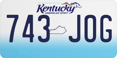 KY license plate 743JOG
