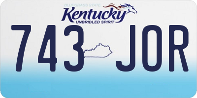 KY license plate 743JOR