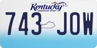 KY license plate 743JOW
