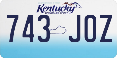 KY license plate 743JOZ