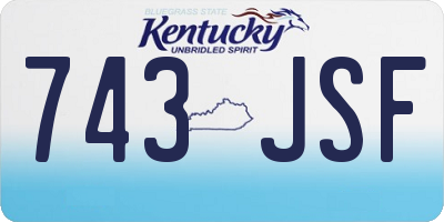 KY license plate 743JSF