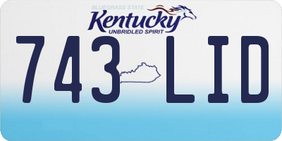 KY license plate 743LID