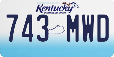 KY license plate 743MWD