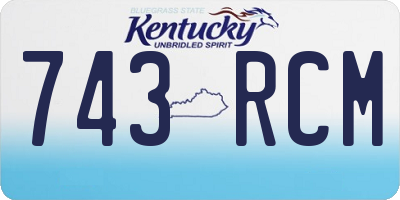 KY license plate 743RCM