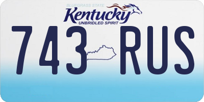 KY license plate 743RUS
