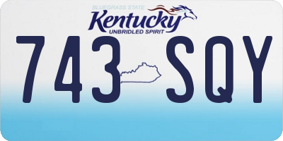 KY license plate 743SQY