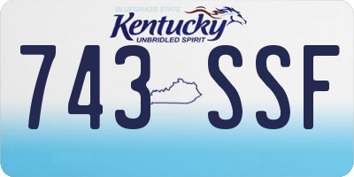 KY license plate 743SSF
