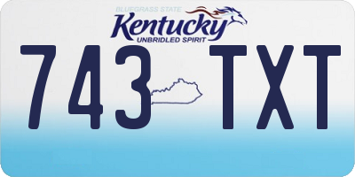 KY license plate 743TXT