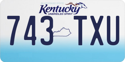 KY license plate 743TXU