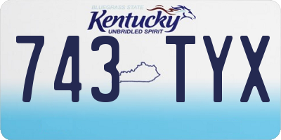KY license plate 743TYX